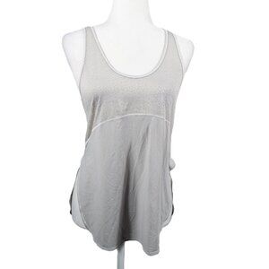 Lululemon Gray Racerback Mesh-Panel Tank Top M Lightweight Activewear
